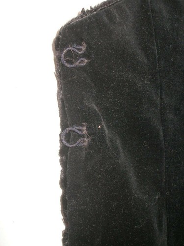 Vintage Collar Accessory for Girls Winter Coat Black Faux Fur & Velvet 16" Neck - Picture 7 of 7