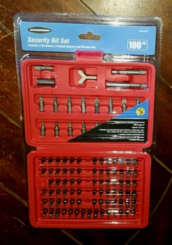 Warrior 100pc Security Bit Set with Case Model 62657 eBay