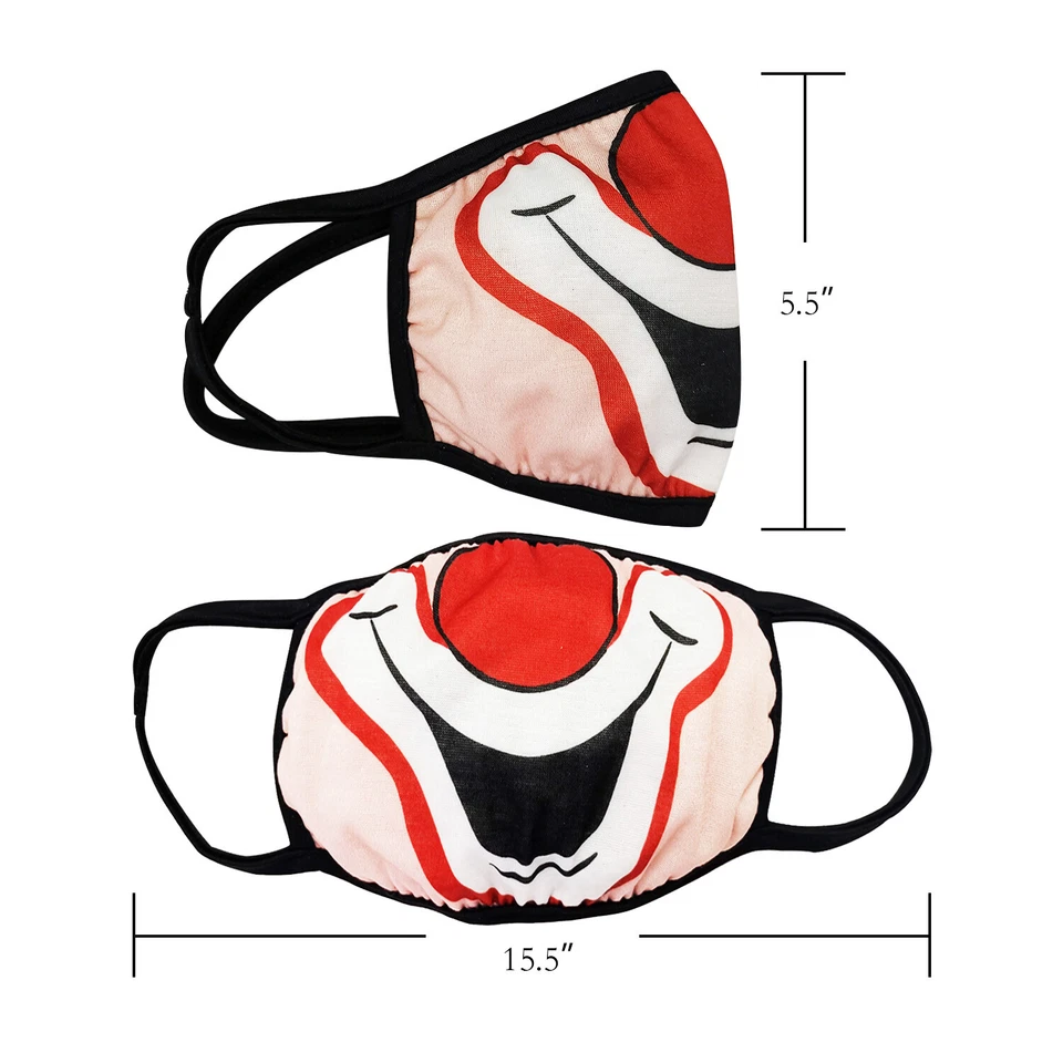 Halloween Scary Lovely Funny Soft 3 pcs 4 pcs Reusable Cloth Face Masks Set - Image 2 of 4