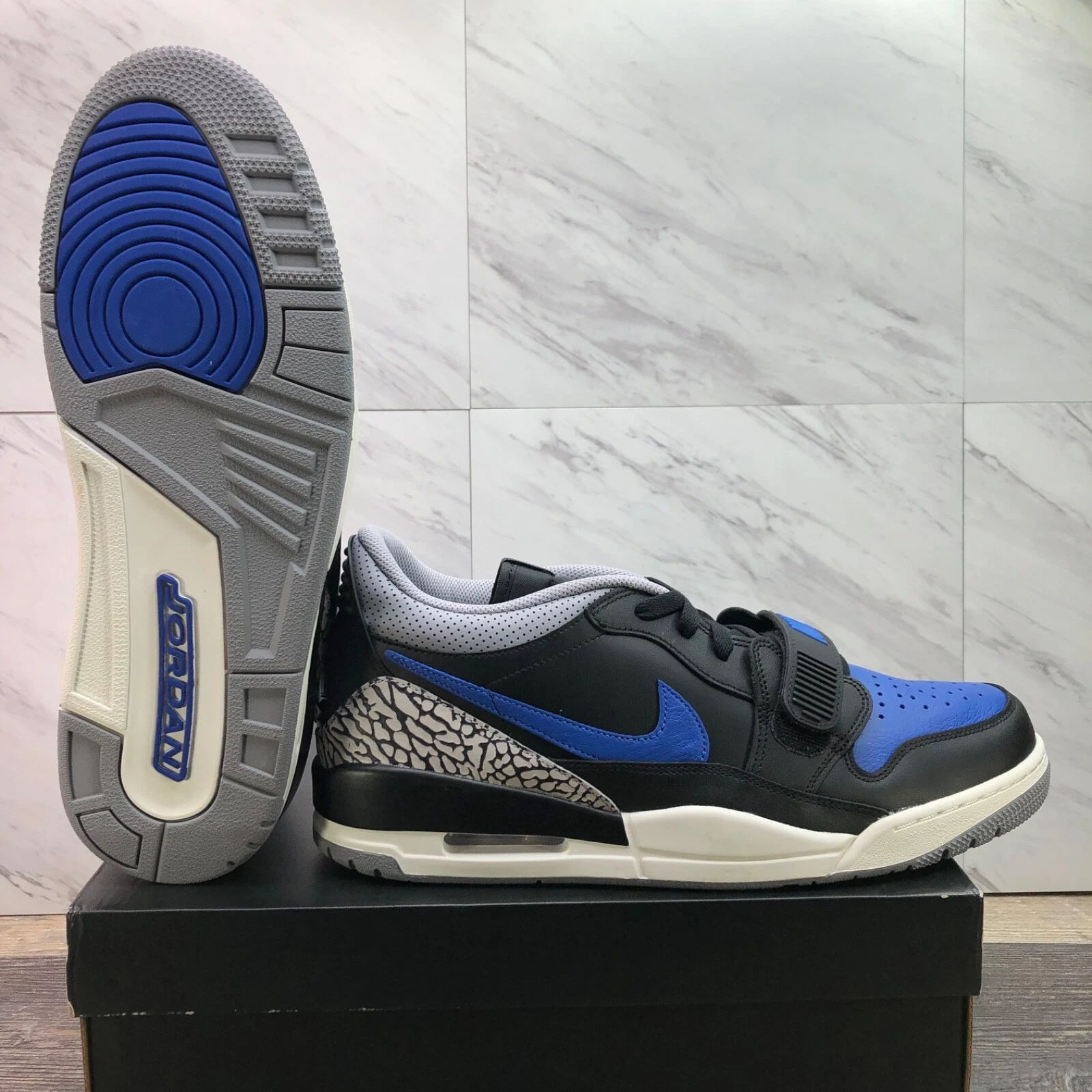 Nike Air Jordan Legacy 312 Low Sneakers 'Black/Game Royal' CD7069-041 Mens Sz 11