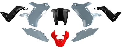 Kit Plastiques Carénage Yamaha Tenere 700 2019-2024 Rtech T7 Grigio Rosso - Photo 1/3