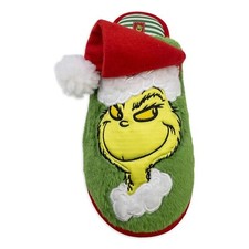 Dr. Seuss Family Mens Christmas Grinch Slippers Size 11-12