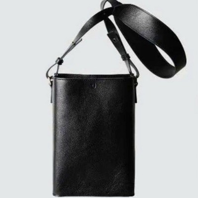 Uniqlo J Jill Sander Leather Shoulder Bag Black Unisex Adjustable Strap New
