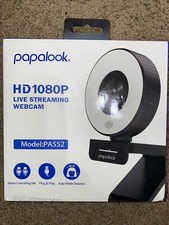 Papalook PA552 1080P Live Streaming Webcam with Studio-Like Ring Light