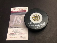 JSA ED WESTFALL AUTOGRAPHED PUCK AUTO SIGNED BOSTON BRUINS 738 Free Puck Square