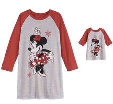 Disney MINNIE MOUSE Nightgown SET Girls 2T Pajamas Matching 18  Doll PJ Gown NEW