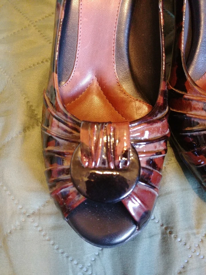 Nurture Womens Animal Print Peep-toe Shoes, Size 8M, Patent Leather, #1718 - Image 2 of 4