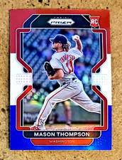 2022 Panini Prizm Baseball Red White Blue Prizm Mason Thompson RC #28 Nationals