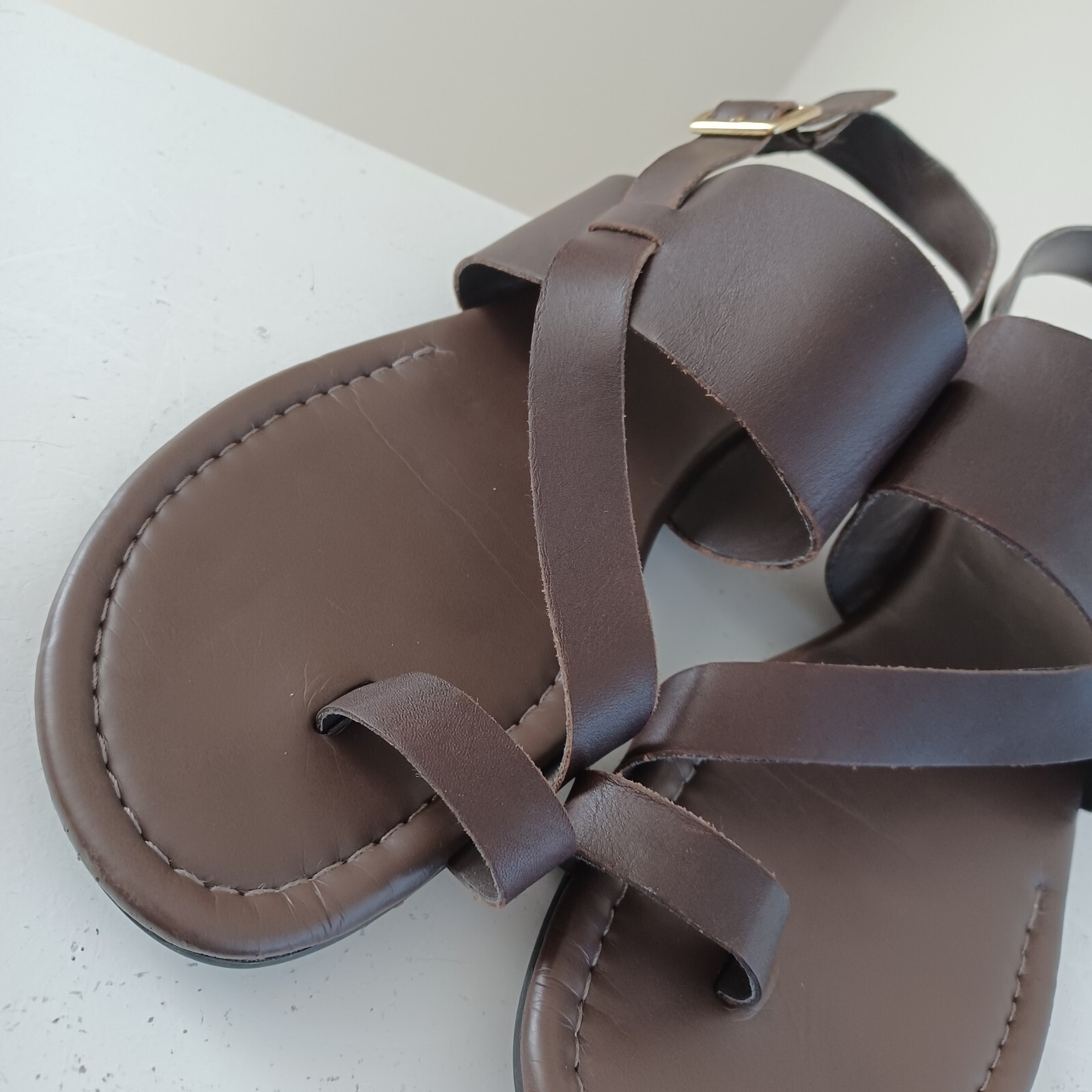 Franco Sarto Womens Glenni Ankle Strap Flat Sandals, Black, Size 8.5 eBay