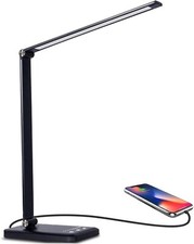Lampada da Scrivania LED 5W Nera Touch Pieghevole Dimmerabile da Studio Lettura