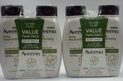 2PK Aveeno Value Twin Pack Body Wash SET ~ 8 FL OZ EACH ~ FAST SHIPPING ~ NEW