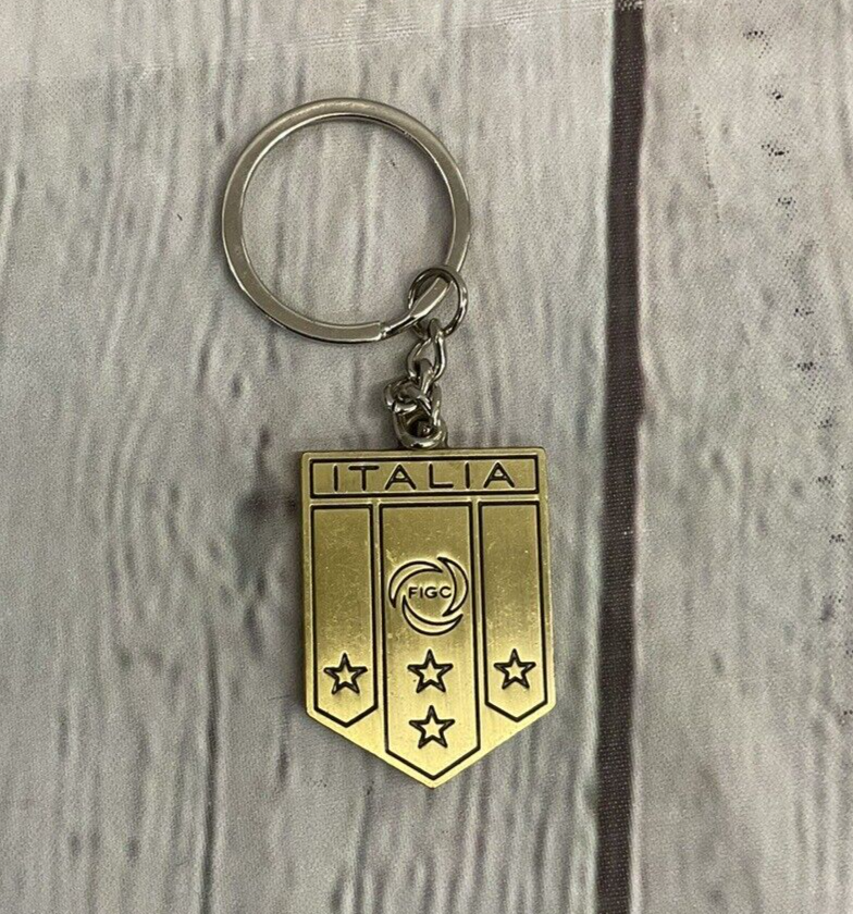 [レア非売品］イタリア代表 FIGC キーホルダー 記念キーホルダー Italy Italia FIGC National Football Soccer Team Logo Bronze