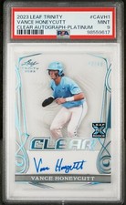 2023 Leaf Trinity Clear AUTO Platinum 45/49 VANCE HONEYCUTT Tar Heels UNC PSA 9