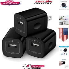 Compact Charging Block 3-Pack: Single Port 1A USB Adapters for Fast Charging