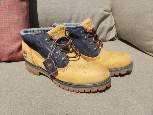 Vintage Timberland Leather Canvas Jeans 