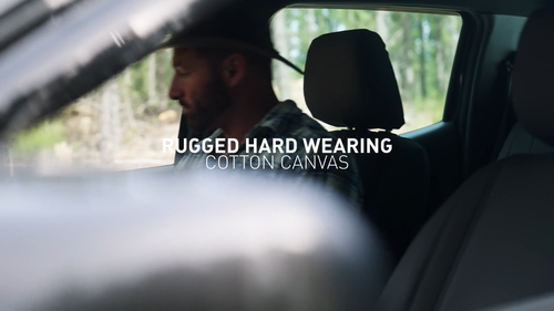 Grey Canvas Front Seat Covers for Isuzu D-MAX (DMAX): from 06/2012 to 06/2020 - Video 1 of 1