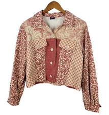 Ali Miles Crop Jacket Size Small Petite Romantic Tapestry Art Wear Cottagecore