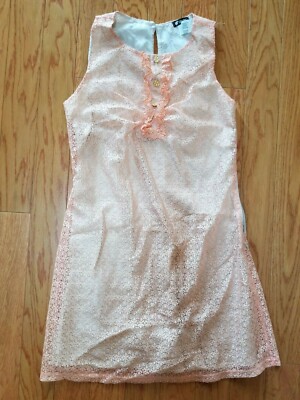 DELIA*S LILY WHITE PEACH COLORED LACE DRESS JUNIORS SIZE S