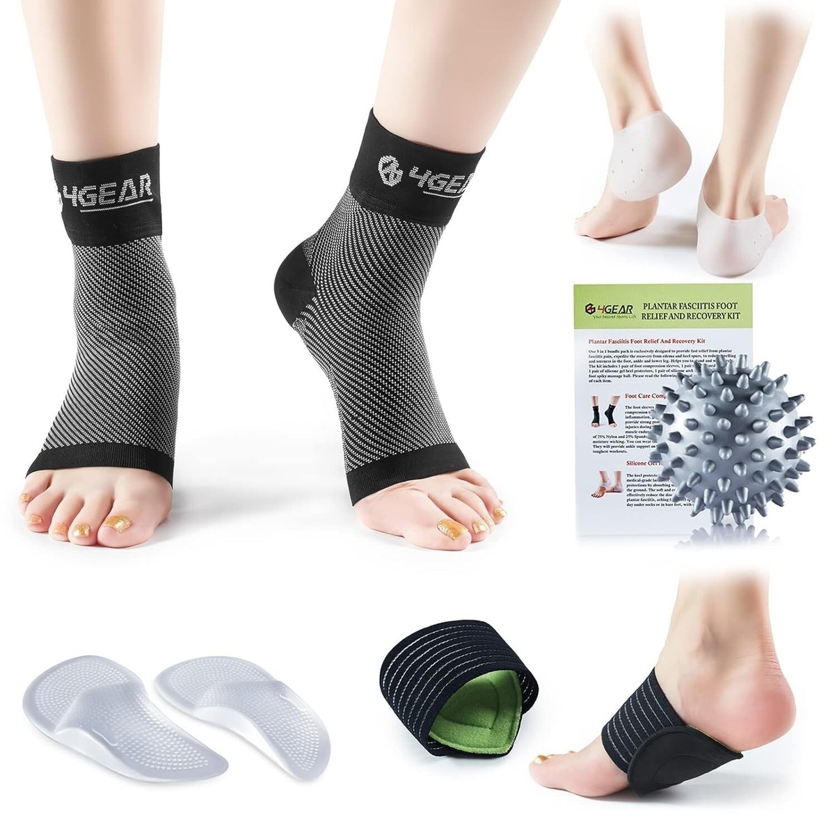 Heel Pain Relief Silicone Heel Socks Plantar Fasciitis Pain Relief