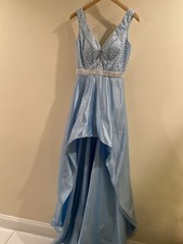 Sherri Hill Hi-Low Light Blue Dress With Pockets, Size 4, Prom, Bridesmaid