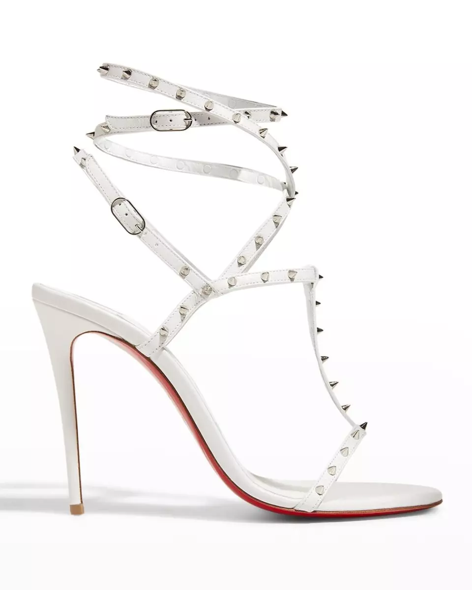 Louboutin White Studded Heels