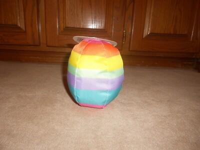 NEW, Colorful Easter Egg Plush Dog Toy With Crinkle