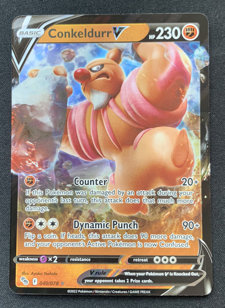 Conkeldurr V 040/078 Pokemon GO Ultra Rare Holo Pokemon TCG Card NM