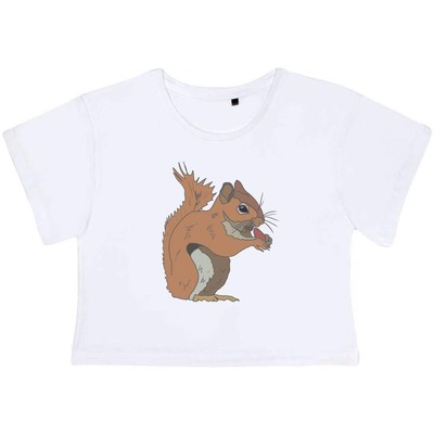 ''Nutty Squirrel'' Damen Baumwolle Crop Tops (CO039160)