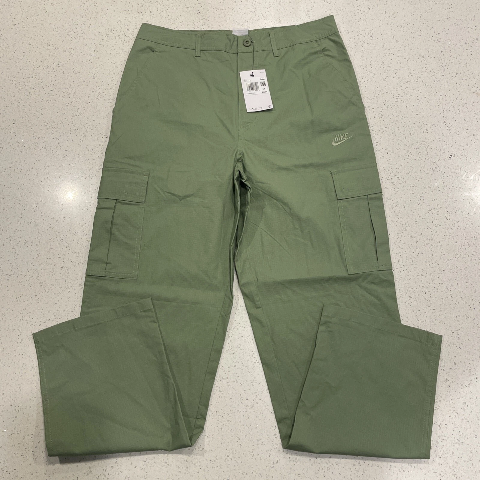 Nike SB Club Men's Cargo Pants Straight Open Hem Oil Green FZ5765-386 Size 32X32