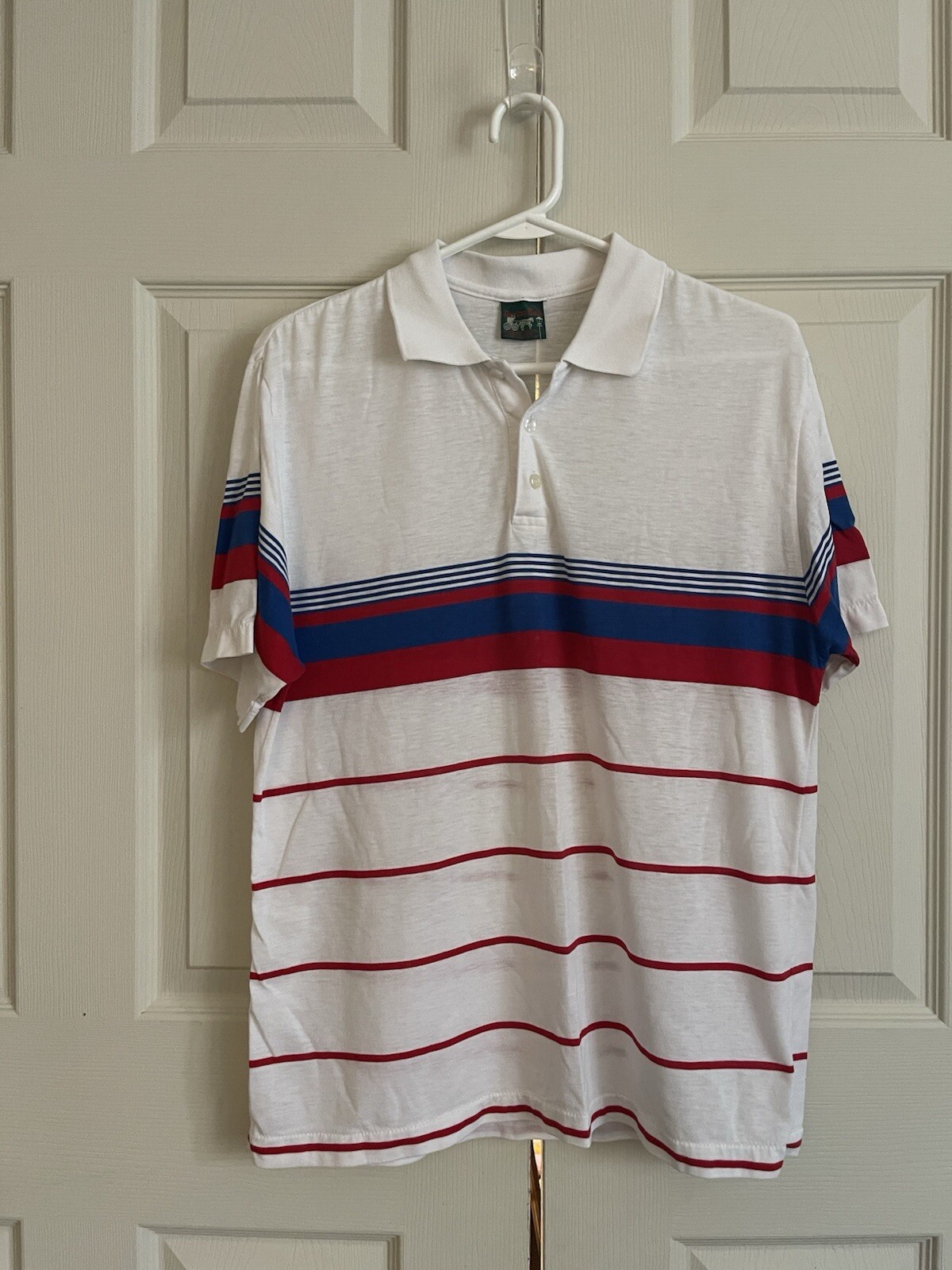 FILA Polo vintage Benton Row manica corta a righe uomo taglia L cotone