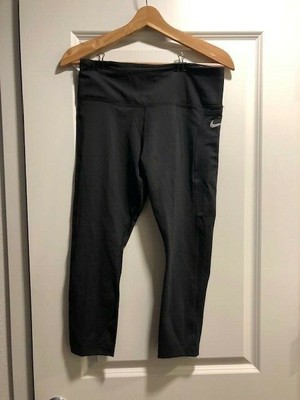 Nike Fast Women's Mid-Rise Crop Running Leggings CZ9238-010-Large | eBay
