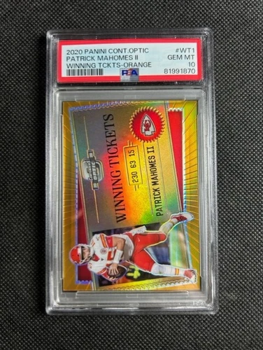 2020 Contenders Optic Winning Tickets Patrick Mahomes Orange /50 PSA 10 Gem Mint