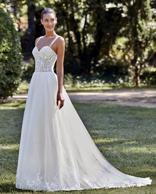 Sincerity Size 16 Wedding Gown In Champagne & Ivory Beaded Tulle & Full Skirt.