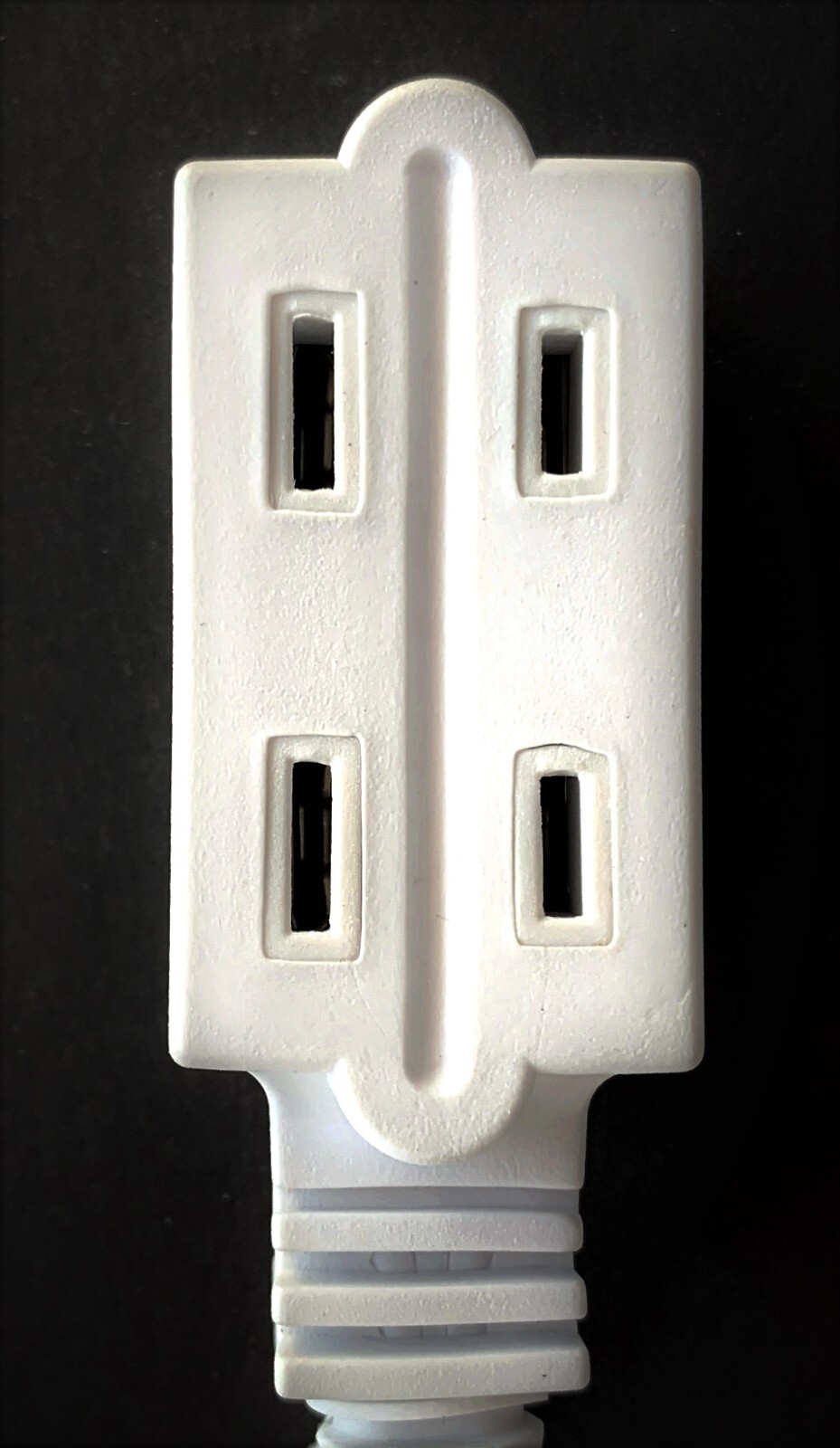 3 Pack White 4ft Electrical 3 Outlet Extension Cord 2 Prong 3-Way Power Splitter