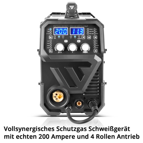 STAHLWERK welding machine MIG MAG 200 Spot Pulse Pro Full Synergic 5in1 Inverter - Picture 3 of 12