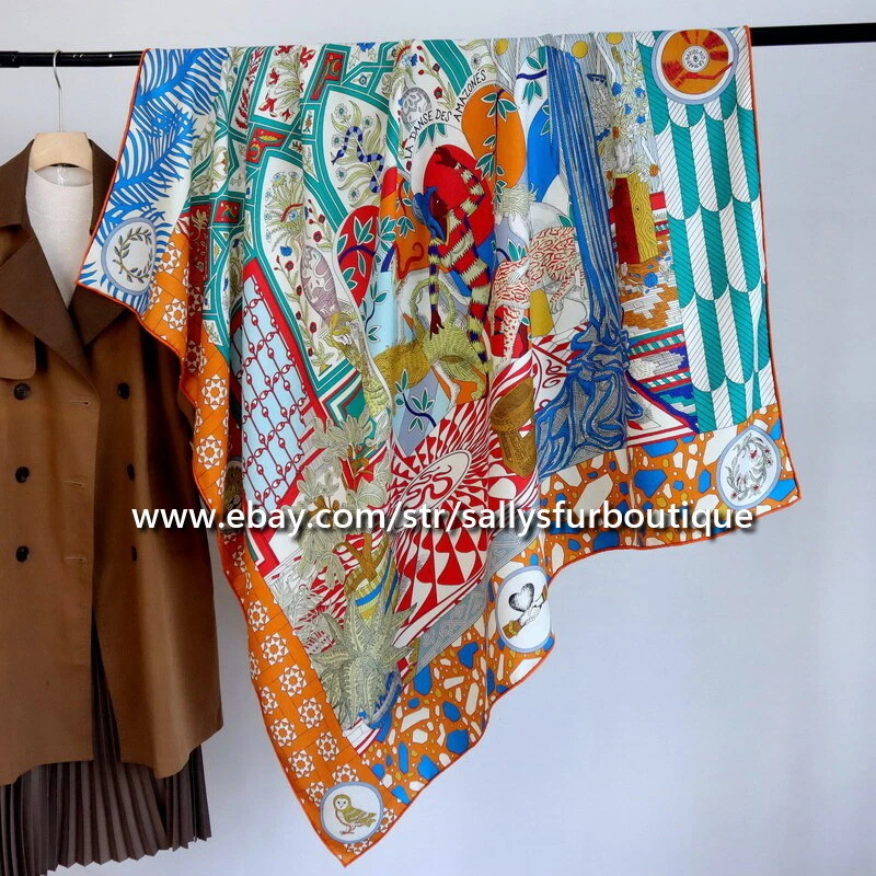 Cachecol Sallys Boutique 70% cashmere 30% seda estampa asteca 2 xale facial 53" - Imagem 3 de 4