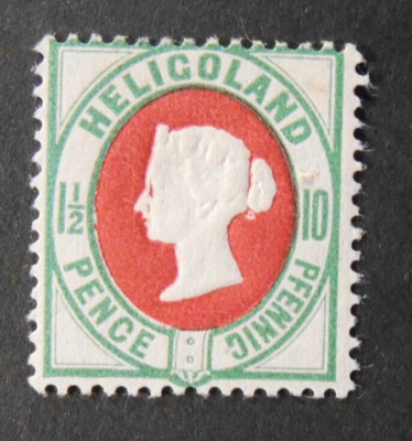 GERMANY GERMANY HELGOLAND 1875 Queen Victory Double Value 1 1/2p on 1opf VLH*