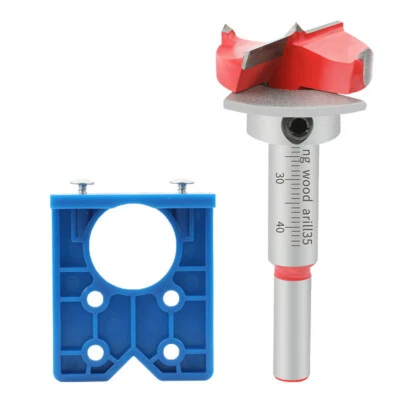 RRRRADIO 35mm For Kitchen Cabinet Doors Concealed Hinge Hole Jig+Saw Drill Bit Tool Set