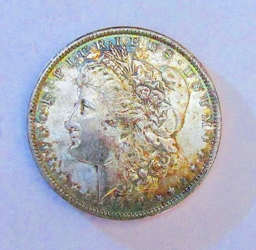 1884 O MORGAN DOLLAR TONING #400302
