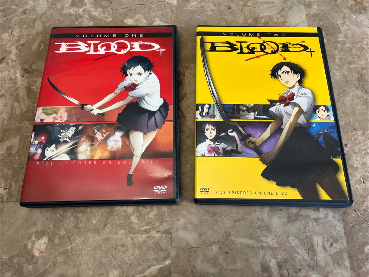Blood+ “Plus” Volume 1 & Volume 2 Anime DVDs Episodes 1-10 Aniplex