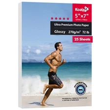 Koala Ultra Premium Photo Paper 5x7 In Glossy Photo Printer Paper for Inkjet ...