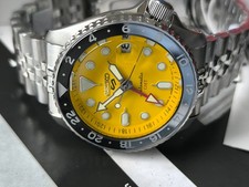 Seiko 5 Sports Asia SSK017K1 SKX GMT Yellow dial (no box*) Priority Mail! 6