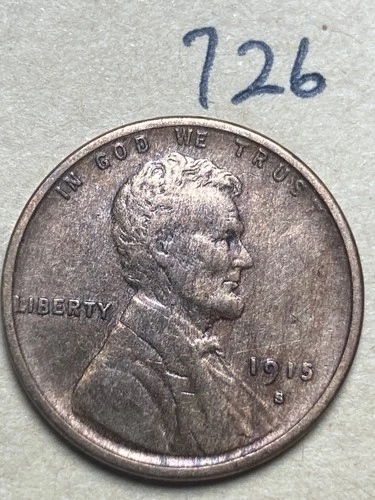 1915-S LINCOLN WHEAT CENT, rare date, high grade coin  VERY FINE #726