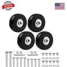 50mm x 18mm Luggage Suitcase Replacement Wheels, Set of 4 Rubber Swivel Cas...