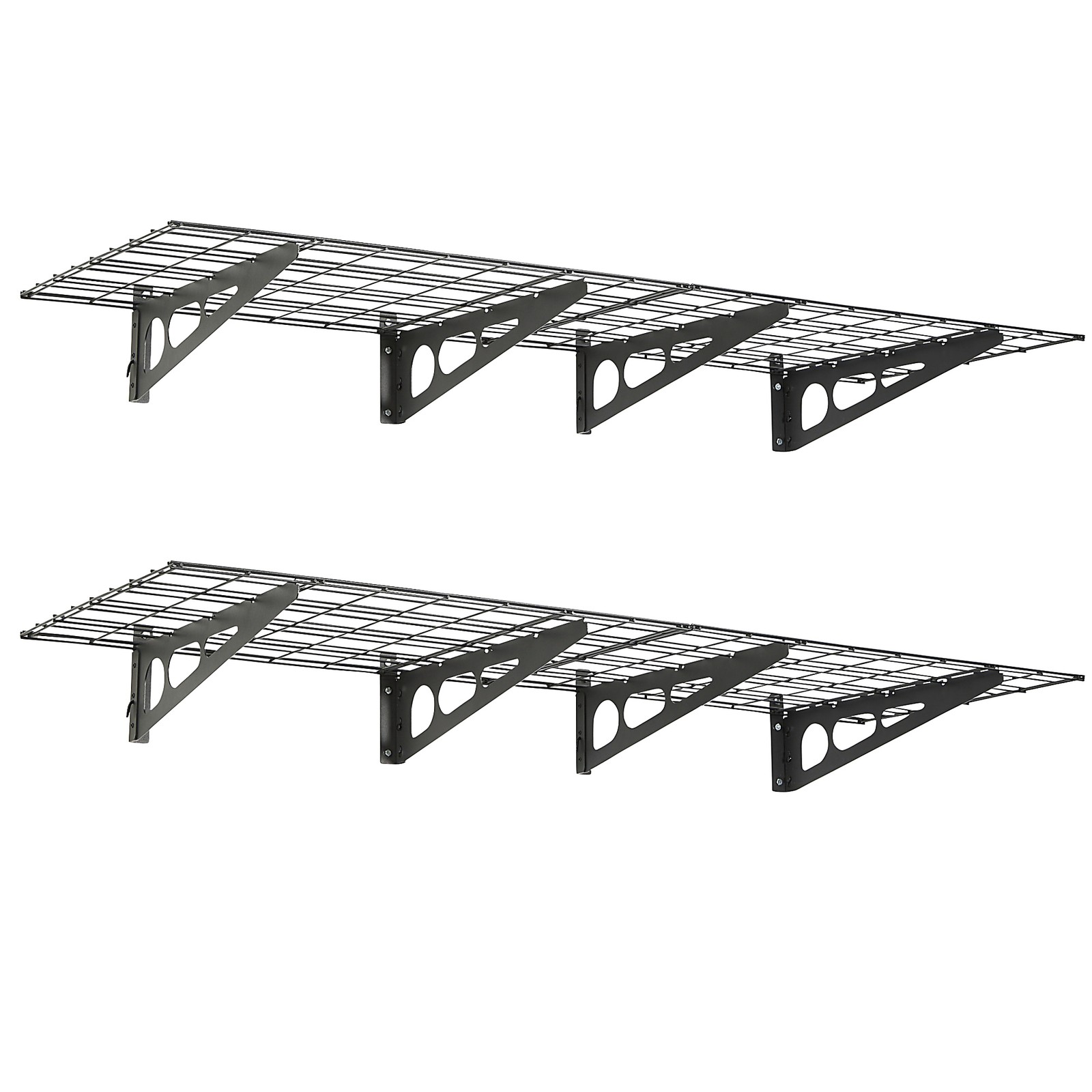 Klutch Wall-Mount Garage Storage Shelves, 7.9in.H x 36in.W x 24in.D, Black,