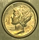 1929-d  Mercury dime , Brilliant About Uncirculated