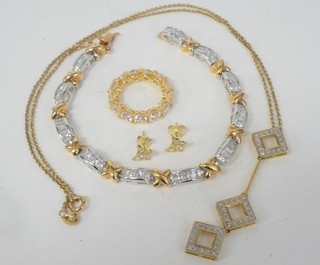 Estate Sterling Vermeil Jewelry Lot Earrings Bracelet Ring Necklace 29.7 gr.