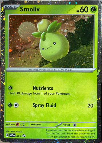 Smoliv Cosmos Holo Black Star Promo - SVP023 - Scarlet & Violet Pokemon 2023