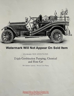 American LaFrance Fire Truck Chemical Sales Ad Photograph Print 8.5x11''