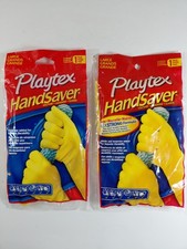 2 Pack Playtex Handsaver Cleaning Gloves Large Yellow Neoprene Nitrile Durable